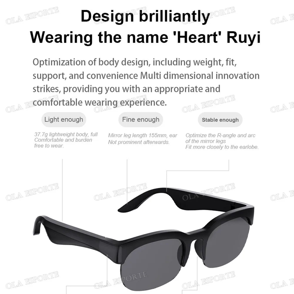 New Camera Control Smart Glasses 2026 Music Sunglasses Headphones Wireless Bluetooth Call Headset HIFI Audio glasses For Android