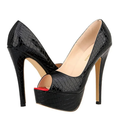 Cross-dresser Unisex Men's Pumps Queen Fashion Peep Toe Platform High Heels 14cm Sexy Patent Leather Shoes Stilettos Large Size