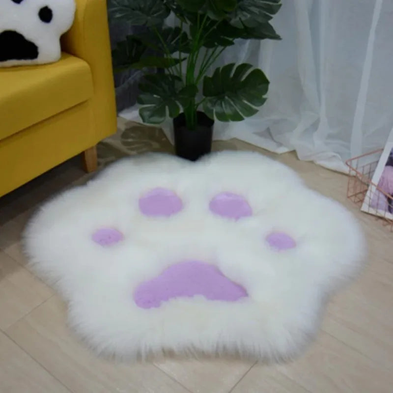 Lovely Cat Paw Pattern Soft Plush Carpet Home  Rugs and Carpets for Home Living Room