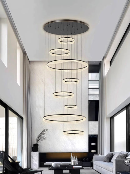 Modern ring stairs led lights pendant light lamps for living room led Chandeliers for dining room hanging light indoor lighting