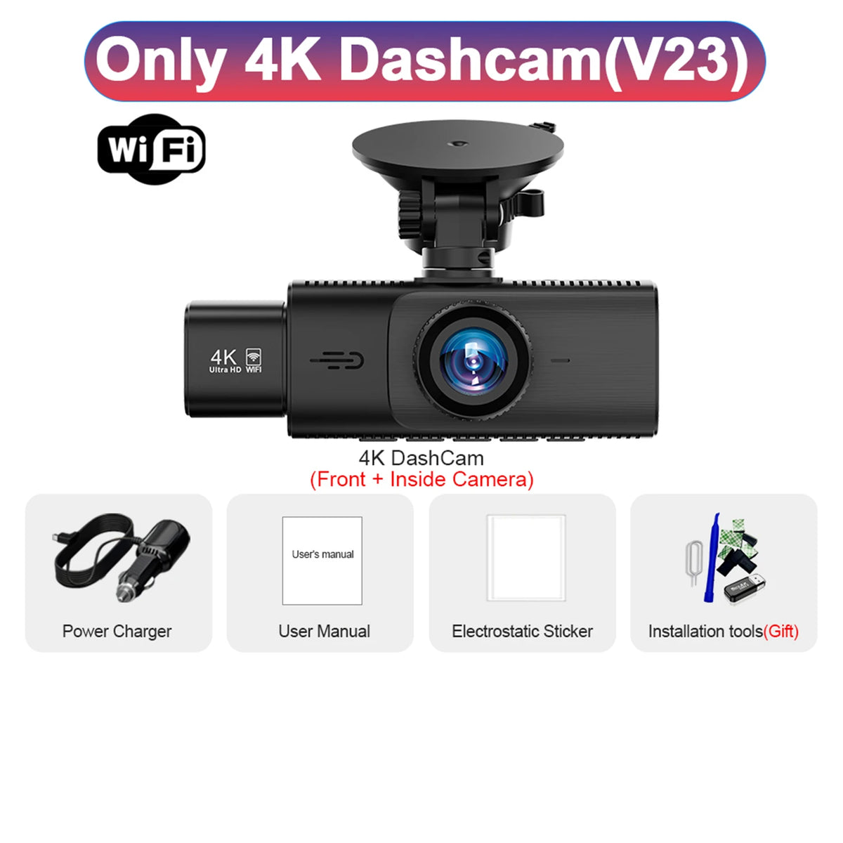 WIFI Dash Cam 3 Camera 4K UHD Car DVR 2/3Lens Camera Video Recorder Black Box GPS Dash Cam Auto Loop Recording Car Accessories