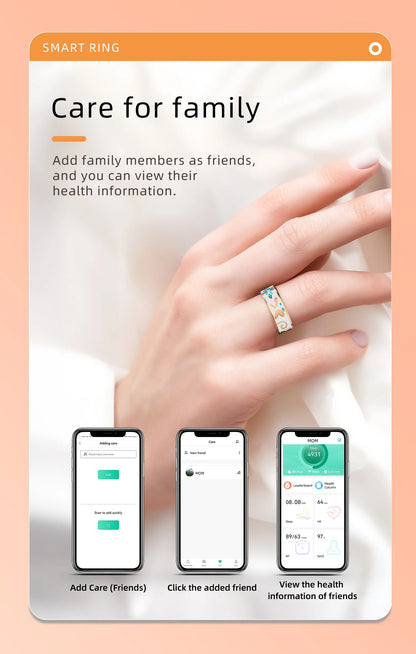 R18 Smart Ring Color Enamels Women Female Stainless Steel Intelligent Finger Ring IP68 Waterproof Smartring Fitness Tracker