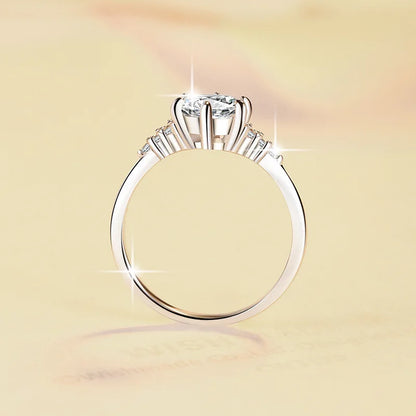 1Ct Moissanite Round Six-Prong Ring Women's PT950 Platinum - Gentle six-prong, understated luxury, thoughtful confession gift