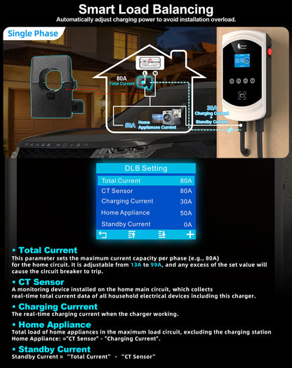 Feyree EV Charger Type2 Cable 32A 7.6kW Dynamic Load Balancing EVSE Wallbox APP Function 11kW 22kW Charging Station Electric Car