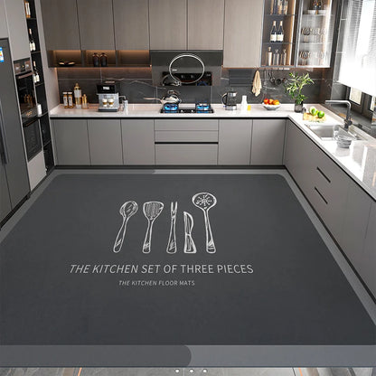Modern Minimalist Balcony Washable Carpet Large Area Non-slip Floor Mat Anti-oil Anti-fouling Kitchen Rugs Home Pvc Leather Rug