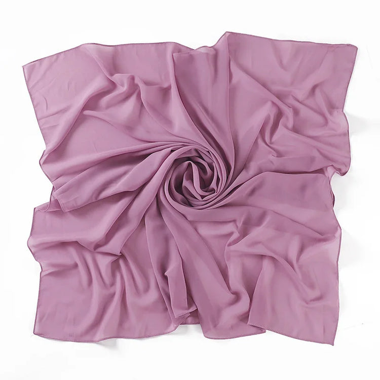 90*90CM Headwrap Heavy Chiffon Square Scarf Muslim Hijabs Women Underscarf Fashion Casual Plain Color Hijab
