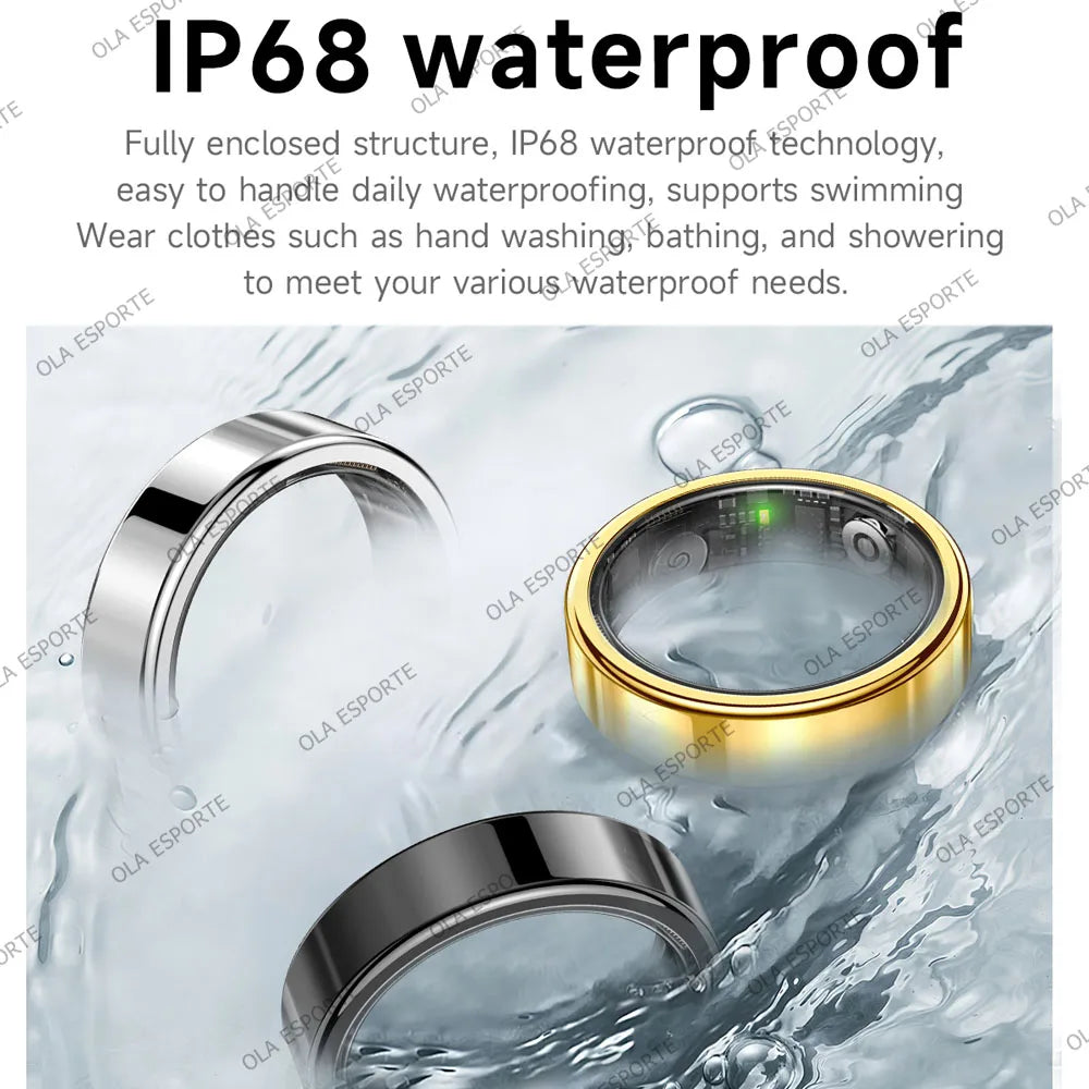 2026 New Smart Ring Heart Rate Blood Pressure Sleep Monitoring Motion Tracking IP68 Waterproof Men Women Smart Ring Holiday Gift