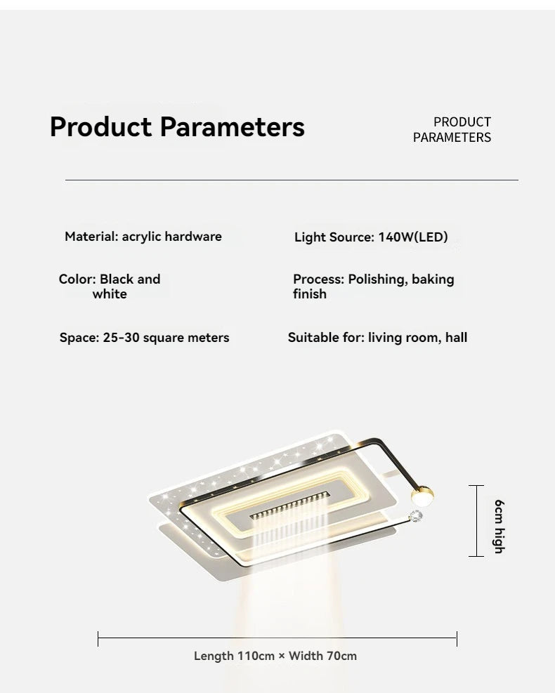 LED Ceiling Light with Spotlights Dimmable Remote Control Modern Living Room Lamp Fandelier Chandelier Smart Lighting