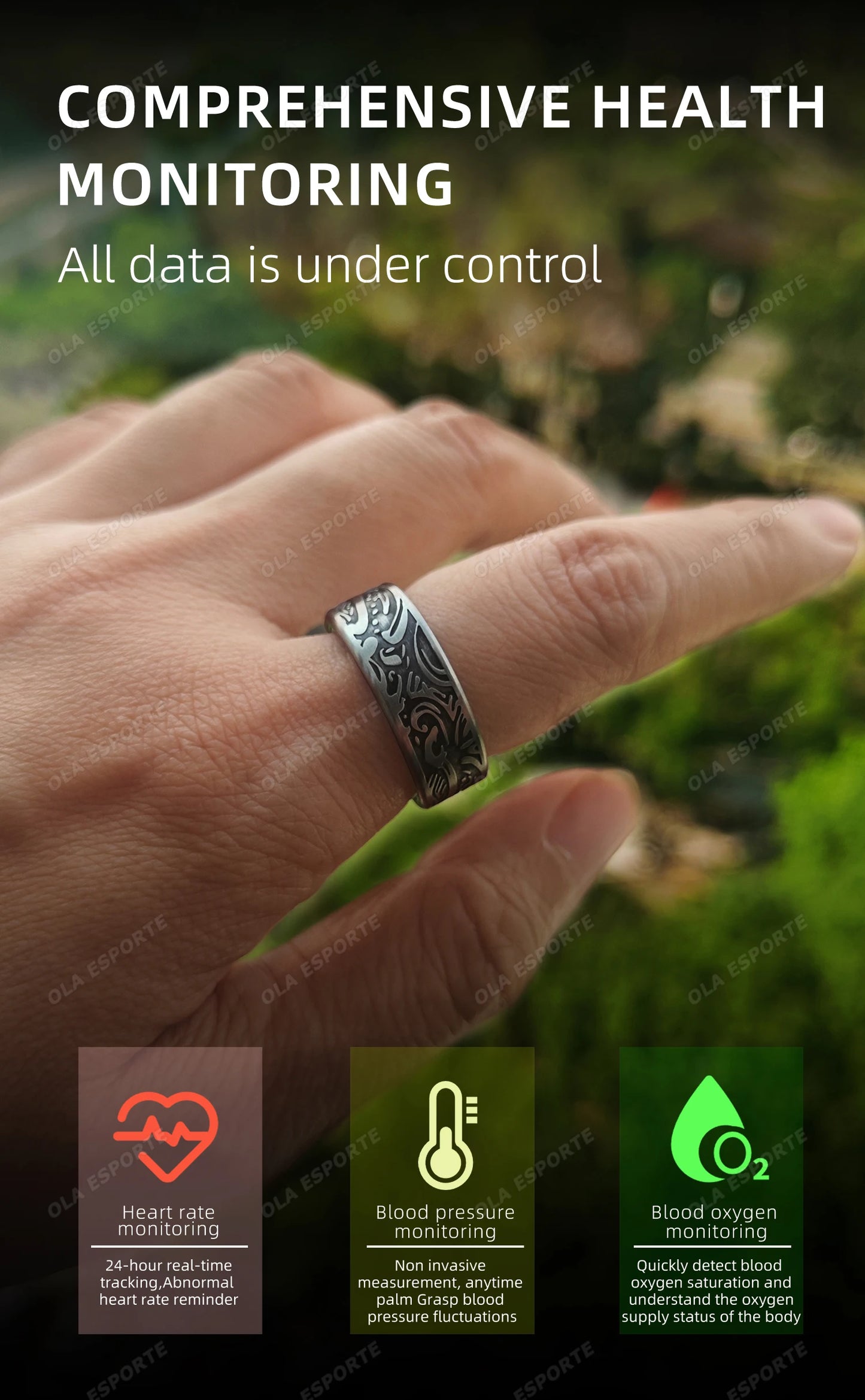 2026 Smart Ring Heart Rate Blood Pressure Blood Oxygen Sleep Monitoring Step Counting Activity Tracking Shared Waterproof Ring