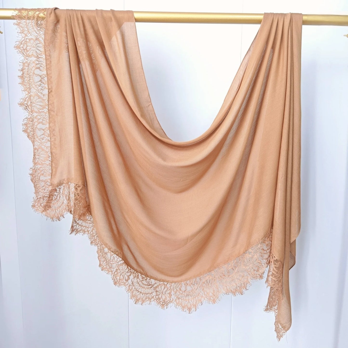 2026 New Rayon Cotton Modal Hijab Scarf Lace Splicing Turban Breathable Women Shawl Cotton Plain Scarf Headscarf Women Hijabs