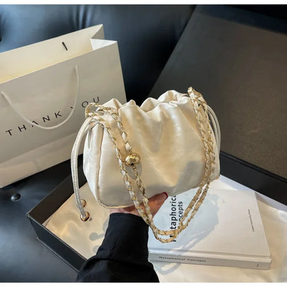 Chain Bag Ladies PU Leather Shoulder Bags Purse for Women Fashion Crossbody Bags Underarm Bag Small Square Satchel Handbag Bolas
