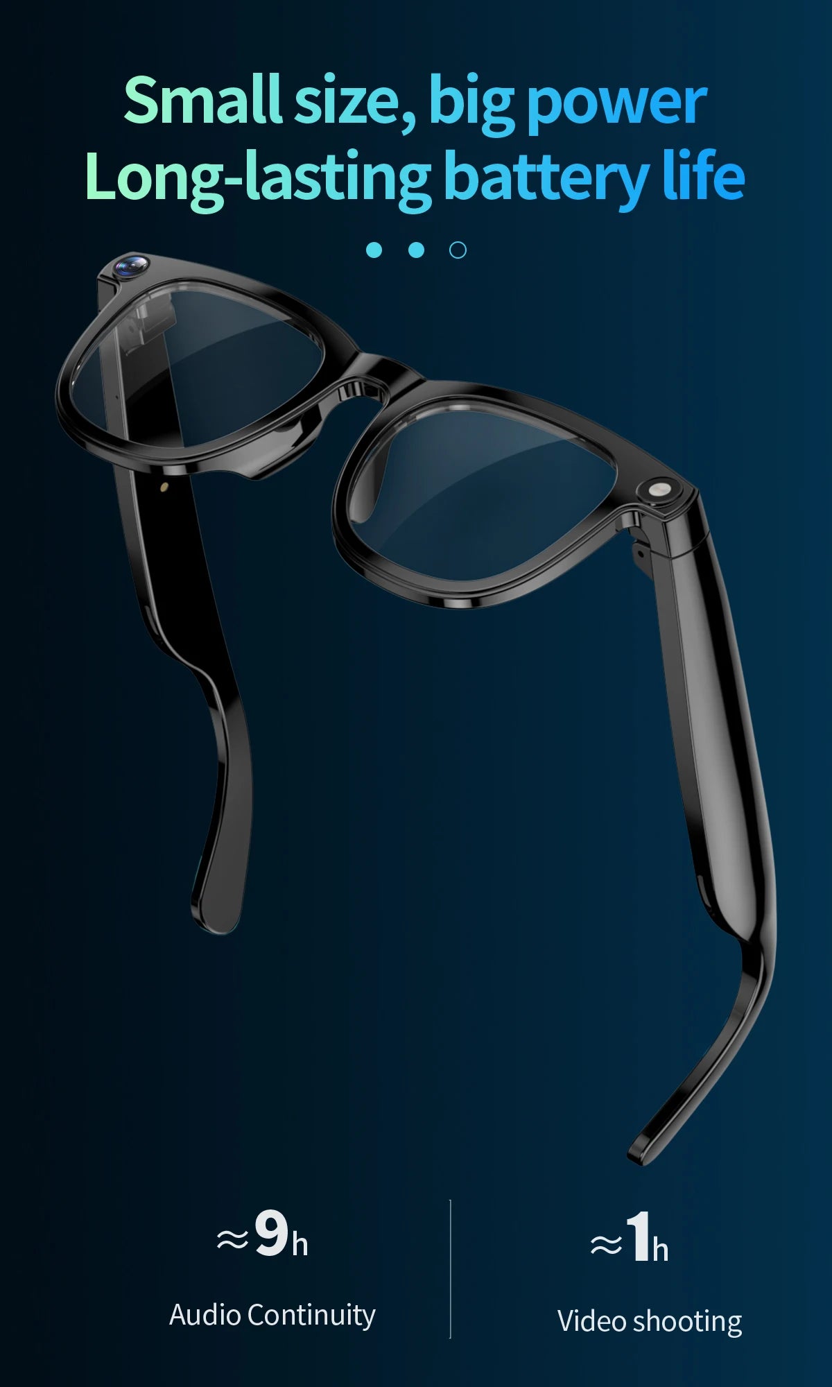 Smart Glasses CY01 8MP Camera 32GB Memory Bluetooth Calls ChatGPT DeepSeek Apps Voice Wake Music Player