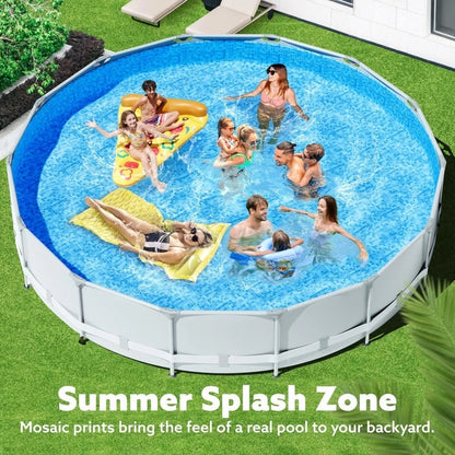 Round Above Ground Pool - 15ft x 42inch Outdoor Round Frame Above Ground Swimming Pool Set Kiddie Pool for Kids, Customized