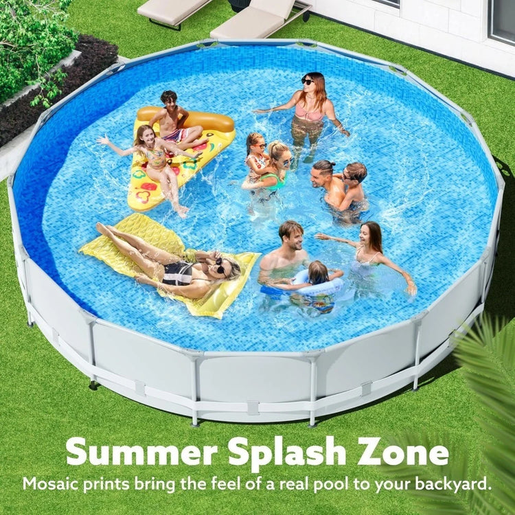 Round Above Ground Pool - 15ft x 42inch Outdoor Round Frame Above Ground Swimming Pool Set Kiddie Pool for Kids, Customized