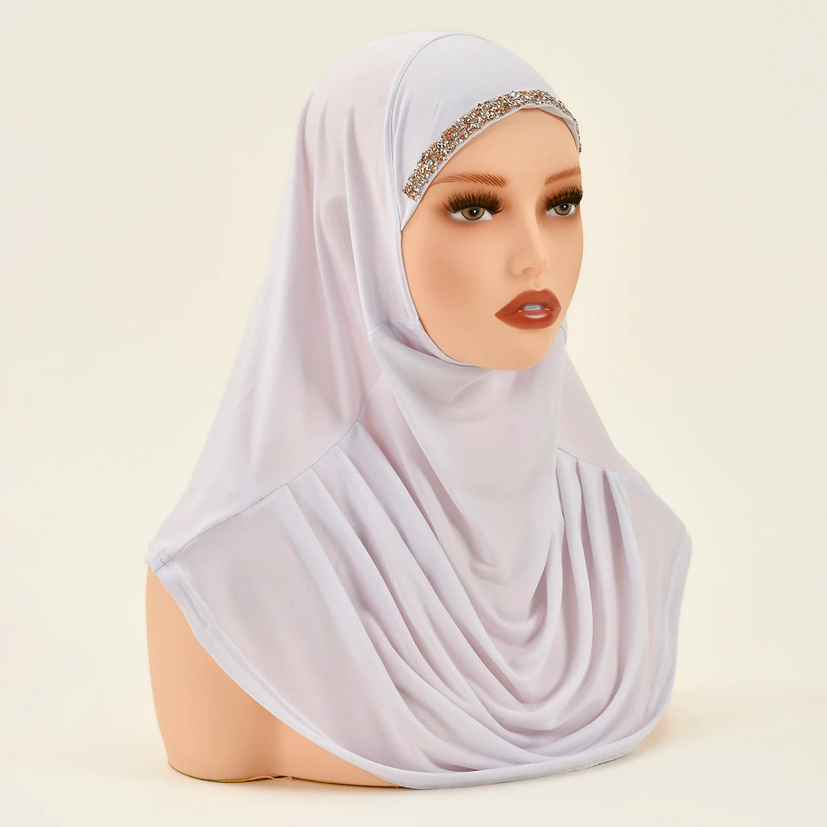 New Ready To Go Wear Instant Hijab for Women Solid Color Hemp Headscarf Neck Cover Sports Hijabs Pinless Islam Shawls and Wraps