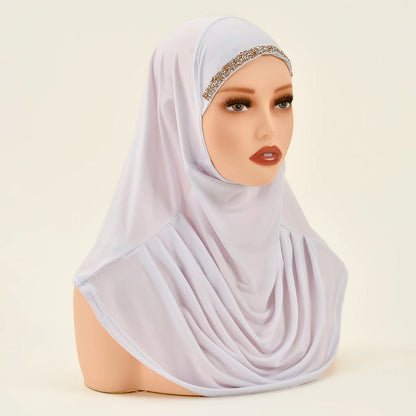 New Ready To Go Wear Instant Hijab for Women Solid Color Hemp Headscarf Neck Cover Sports Hijabs Pinless Islam Shawls and Wraps