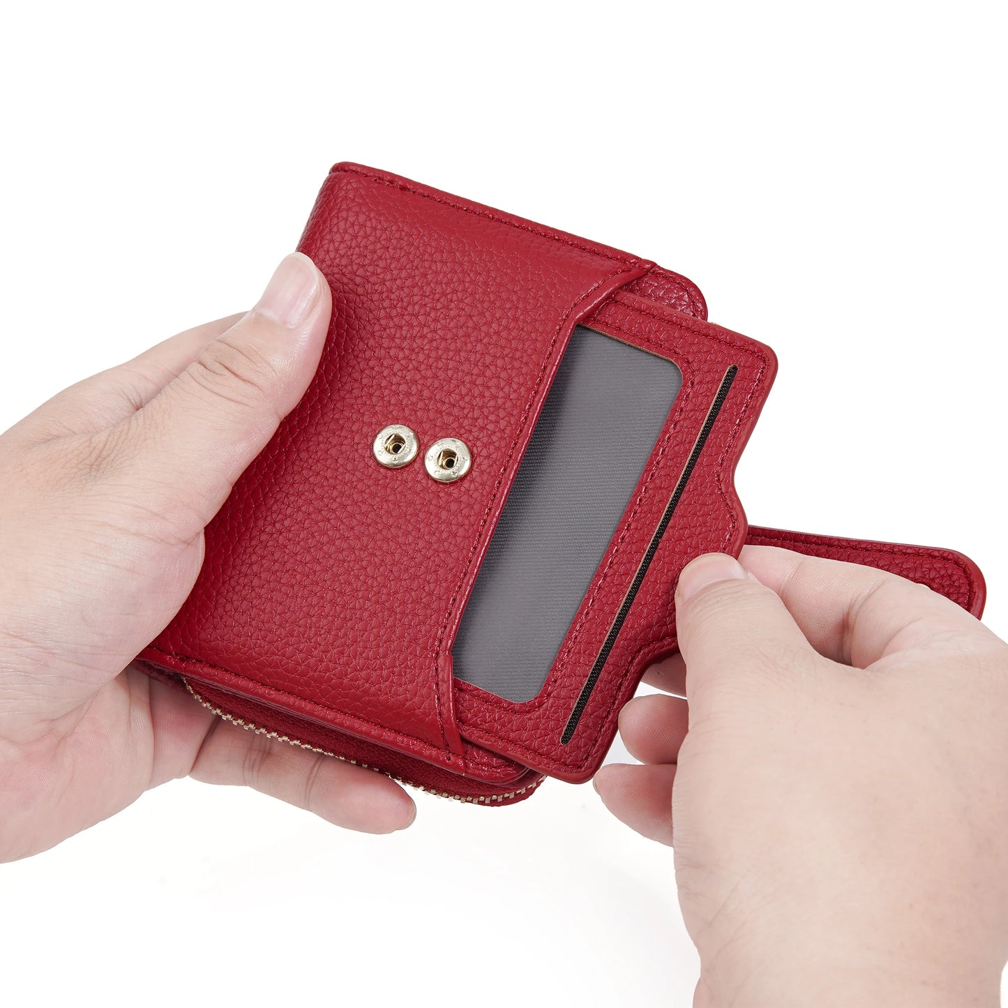 Baellerry Women Stylish Zip Around Card Wallet Multi-Functional RFID Blocking Purse 6 Card Slots and Coin Pocket Minimalist Gift