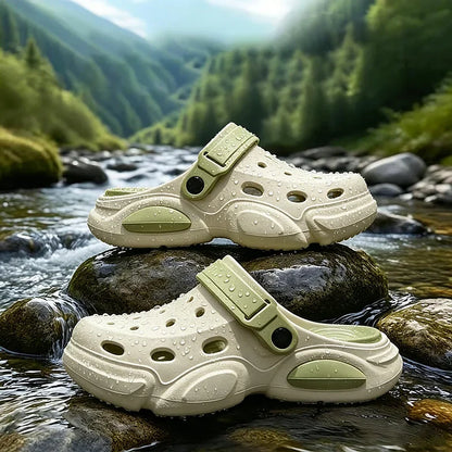 2026Summer Men's Slippers Outdoor Sandals Beach Comfortable EVA Soft Slides Clogs Casual Garden Shoes Men Indoor Home Slippers