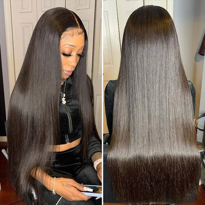 40 Inch 13x6 Hd Straight Lace Frontal Wigs Transparent Brazilian Lace Front Human Hair Wig For Women 360 Full Lace Wig