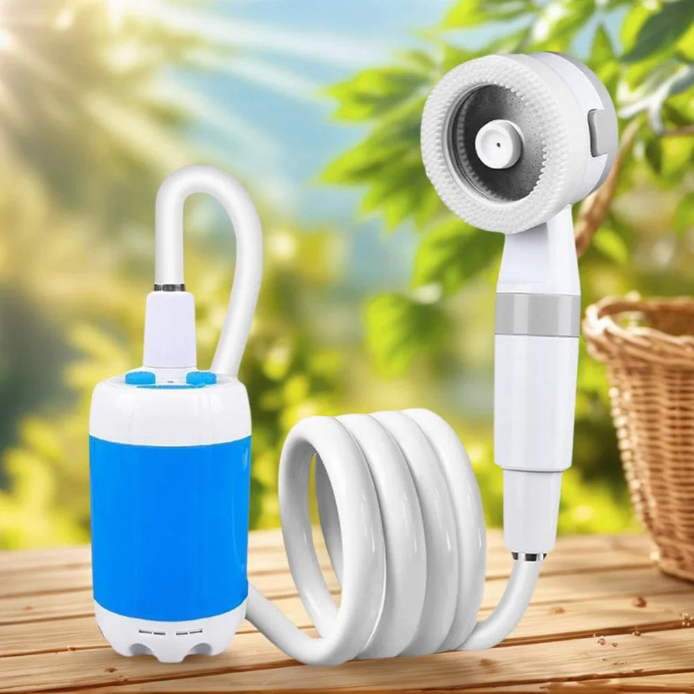 Portable Camping Shower Pump with Digital Display 4000mAh Upgraded Rechargeable Electric Shower Pump Camping Beach Dormitory