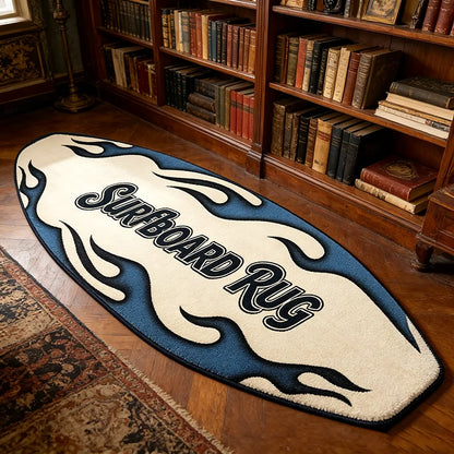 American Street Style Flame Surfboard Rug Creative Bedroom Bedside Soft Plush Floor Mat Home Decoration Carpet for Living Room