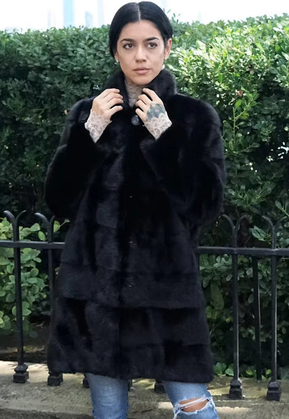 Real Mink Fur Coat Natural Women's Winter Long Leather Jacket Luxury Women's Clothing 2025 Mink Fur Coat Women's Bottom Detachab