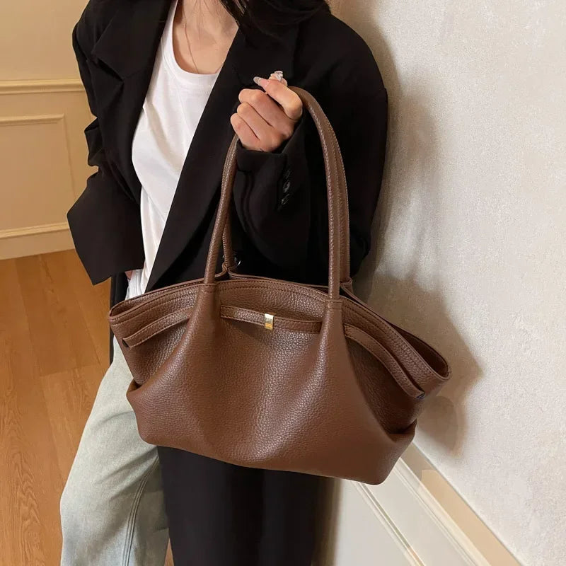 2026 French Style Women Tote Bag Large Capacity Luxury Underarm Bag Casual Single Shoulder Handbag Daily Commute Shopping Bags