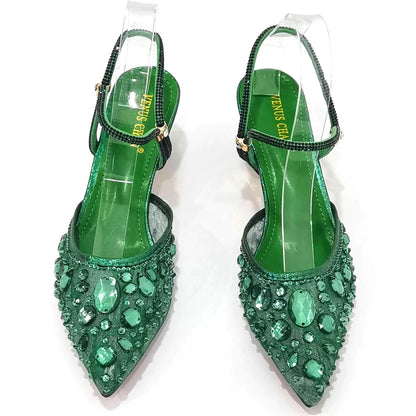 2023 New Italian Design Noble Dual-Purpose Three-Dimensional Bag And Ladies Heel Shoes Shiny Material For Nigeria Wedding Party