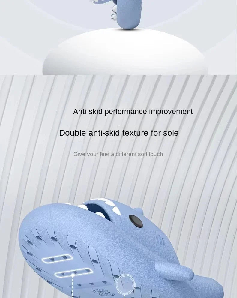 Summer Slippers Lovely Shark Slides Outdoor Women Shoes Flip Flops Men Couples Cartoon Eva Shoes Bathroom Non-Slip Sandals