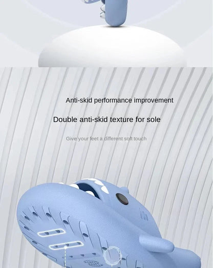 Summer Slippers Lovely Shark Slides Outdoor Women Shoes Flip Flops Men Couples Cartoon Eva Shoes Bathroom Non-Slip Sandals
