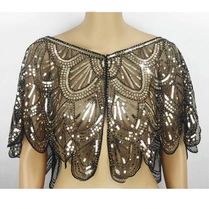 Sequins Lace Shawls Palaces Styles Women Shawls Sunscreen Hollows Out Cloak Tippet For Ladies Shawls Stylish Layering Women's