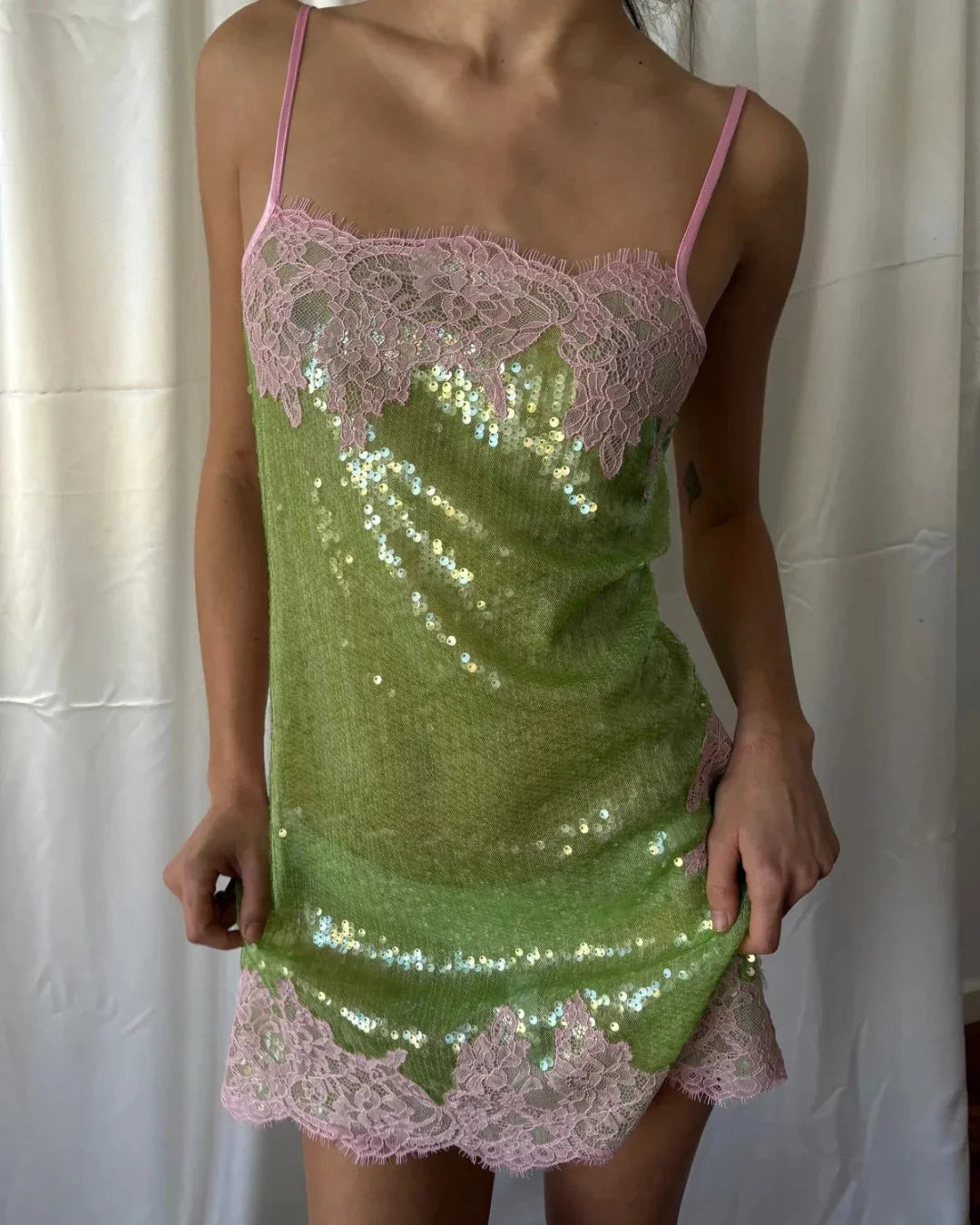 Women's 2026 Light Blue Halter Sequin Dress Sleeveless Loose Large Sequin A-Line Mini Dress Summer Evening Party Shining Gown
