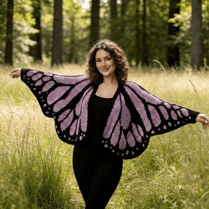 Crochet Monarch Butterfly Knit Cardigan Soft Breathable MonarchButterfly Cardigan Sweater Keep Warm with Butterflies Wing