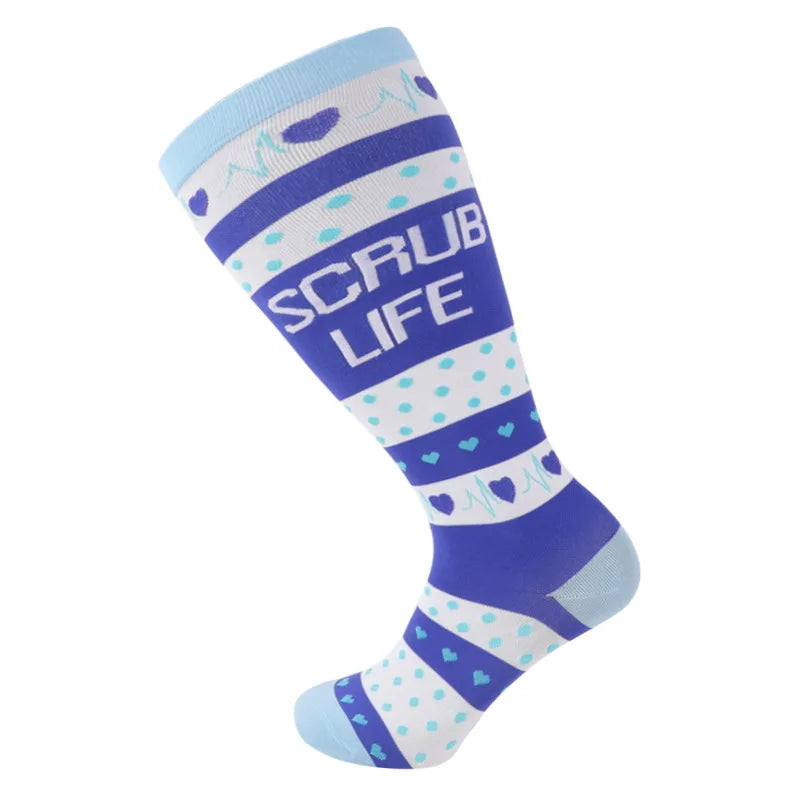 1Pair Plus Size 2XL-7XL New Compression Socks Unisex Wide Calf Knee High Compression Stockings Support for Circulation Nurses