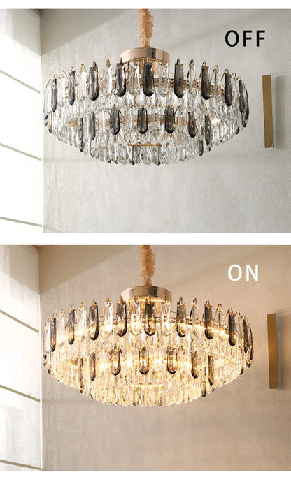 Clear Crystal Ceiling Chandeliers New LED Lights Luxury Rectangle Hanging Lamp Modern Home Decor Lustres for Dining Room Table