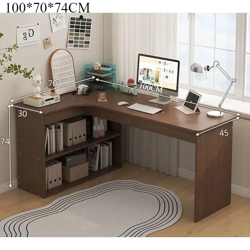 Corner Computer Desk Corner Desk Home Study Table Bedroom Girls Dresser Bookcase Integrated Desk