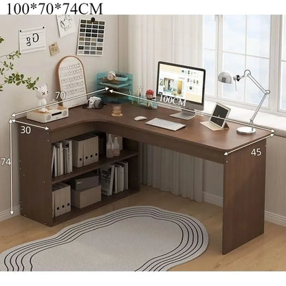 Corner Computer Desk Corner Desk Home Study Table Bedroom Girls Dresser Bookcase Integrated Desk