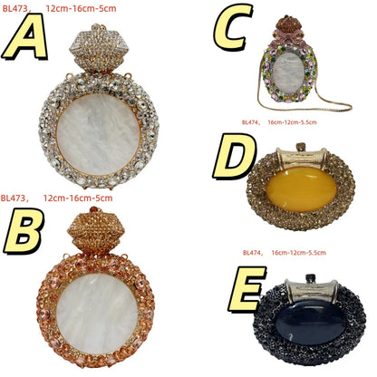 Champagne Bottle Bag Hollow Rhinestone Diamond Evening Bag Party Wedding Banquet Clutch Purse for Women Sac De Marque Luxe Femme
