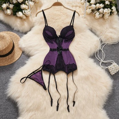 Women Lace Patchwork Velour Strappy Catsuits Fashion One Piece Combination Rompers Erotic Fashion Sexy Bunny Bodysuits Cosplay