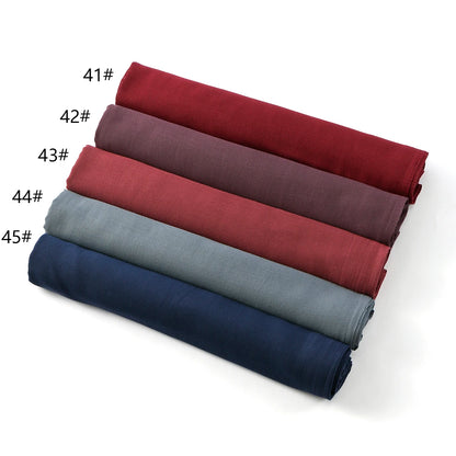Fashion Muslim Hijab For Women Cotton Rayon Modal Hijab Scarf Solid Color Headscarf Wraps Islamic Headband Turban Veils 185*75CM