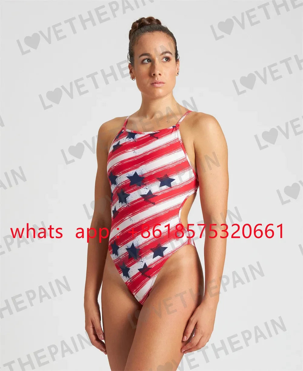 USA Female Swimsuit Bikini Sexy One-piece Comfortable Set Swimwear Functional Training Swimsuit Swimming Clothing 2026