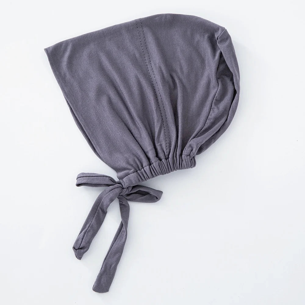 82 Colors Tie-Back Undercaps Fashion Women's Inner Hijab Muslim Cap Bonnet Plain Islamic Cotton Spandex Jersey DEW Underscarf