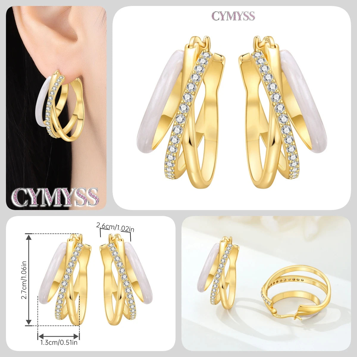 Original 925 Sterling Silver Heart Vintage Luxury Earrings Fashion 18K Gold Hoop Earrings for Women Piercing Jewelry Aretes 2026