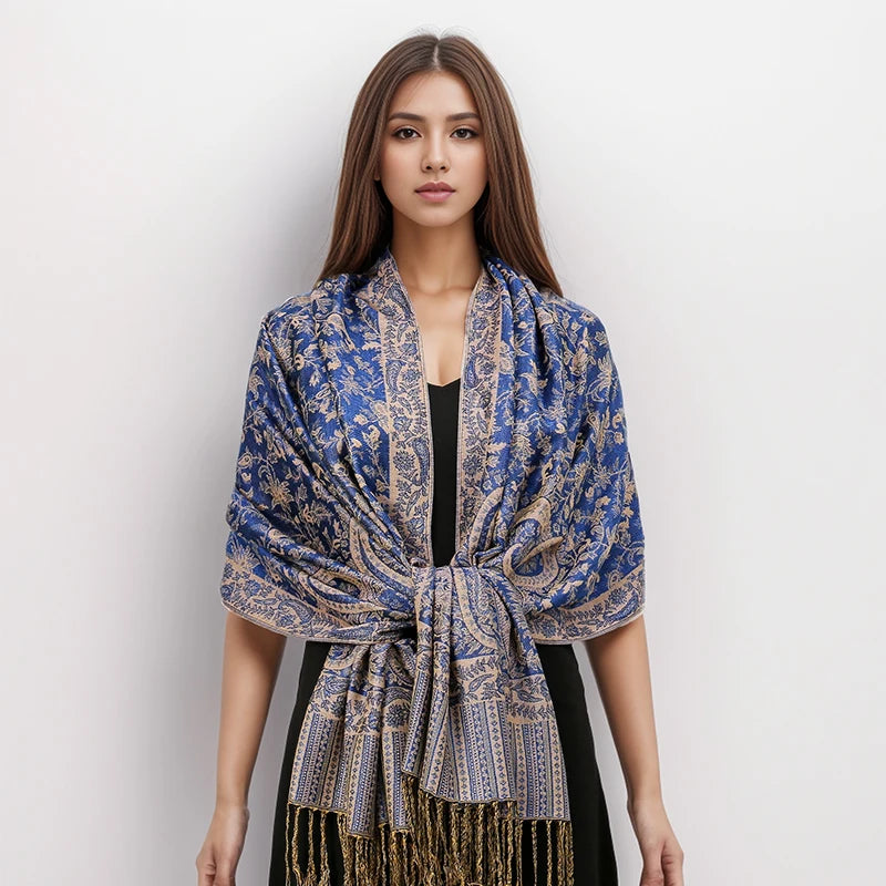 2024 Luxury Brand Cashmere Women Scarf Printed Winter Warm Shawl and Wraps Pashmina Bandana Long Jacquard Paisley Female Foulard