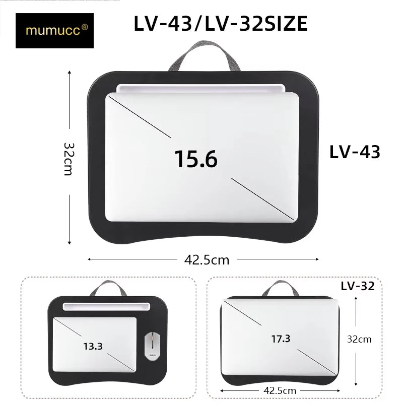 MUMUCC Multifunctional Laptop Desk With Cushion and Filled with Foam Particles, Small Pillow Table, Hard Mouse Pad Large