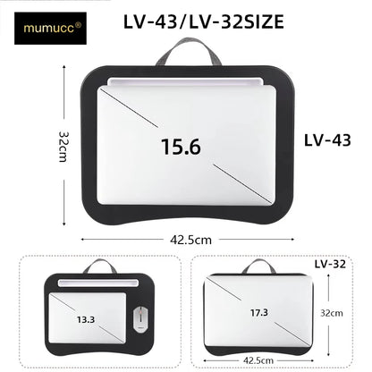 MUMUCC Multifunctional Laptop Desk With Cushion and Filled with Foam Particles, Small Pillow Table, Hard Mouse Pad Large