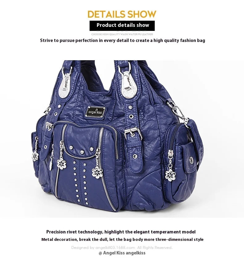 Fashion Handbags Women Shoulder Bags PU Leather Handbag Female Satchel Big-capacity Shoulder Purse Bag Bolsa Feminina
