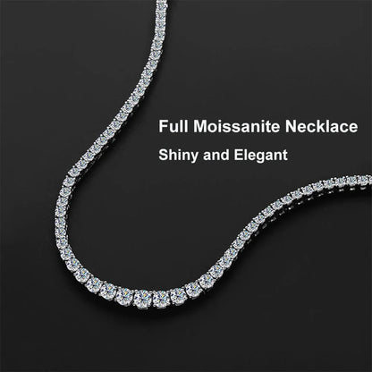 EWYA 100% Real Moissanite Diamond Necklace for Women 18k White Gold Plated 925 Sterling Silver Chains Necklaces Fine Jewelry