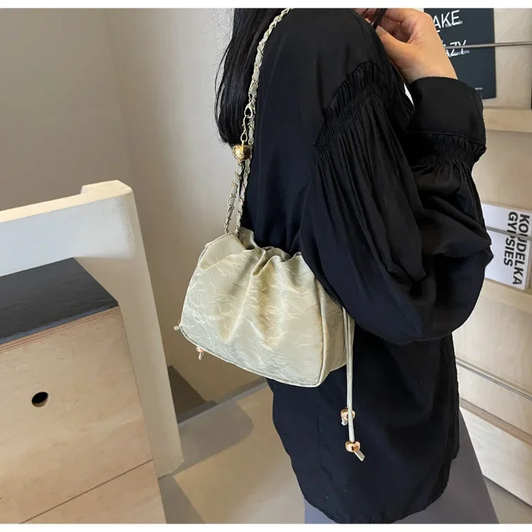 Chain Bag Ladies PU Leather Shoulder Bags Purse for Women Fashion Crossbody Bags Underarm Bag Small Square Satchel Handbag Bolas