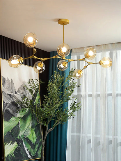 Italy Designer LED Modern Pendant Lights Branching Ceiling Lamp Chandelier Glass Lampshade Suspension Lighting Kitchen Dining